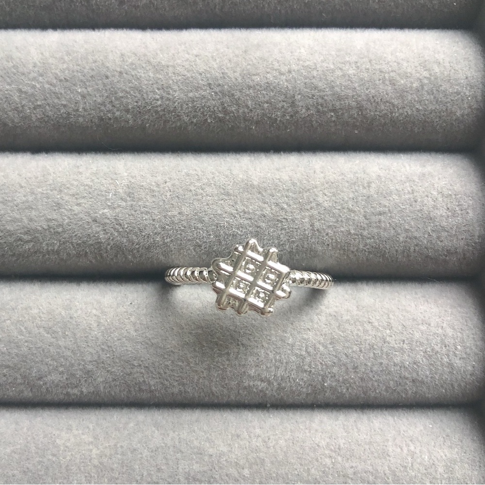 🌟🌟Cute Waffle Silver Ring